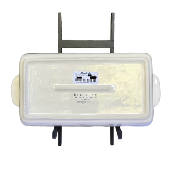 Rae Dunn LOAF Baking Dish Pan White Black Large Letters Dimples NWT 2017 OG - Picture 4 of 16